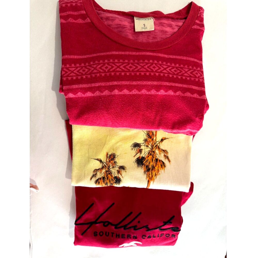 Hollister t shirts set of 3 VTG Y2K surf beach summer coastal casual menJr S/XS